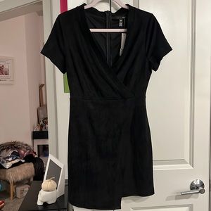 AQUA Suede Black Dress